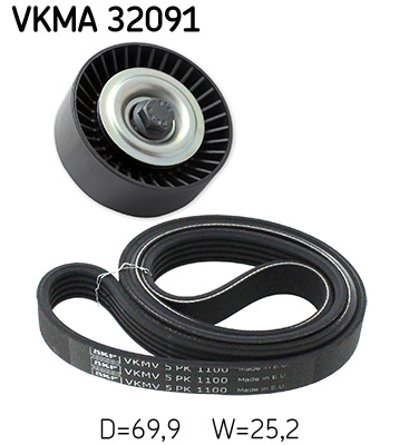 Kit Cinghie Poly-V - VKMA 32091 SKF